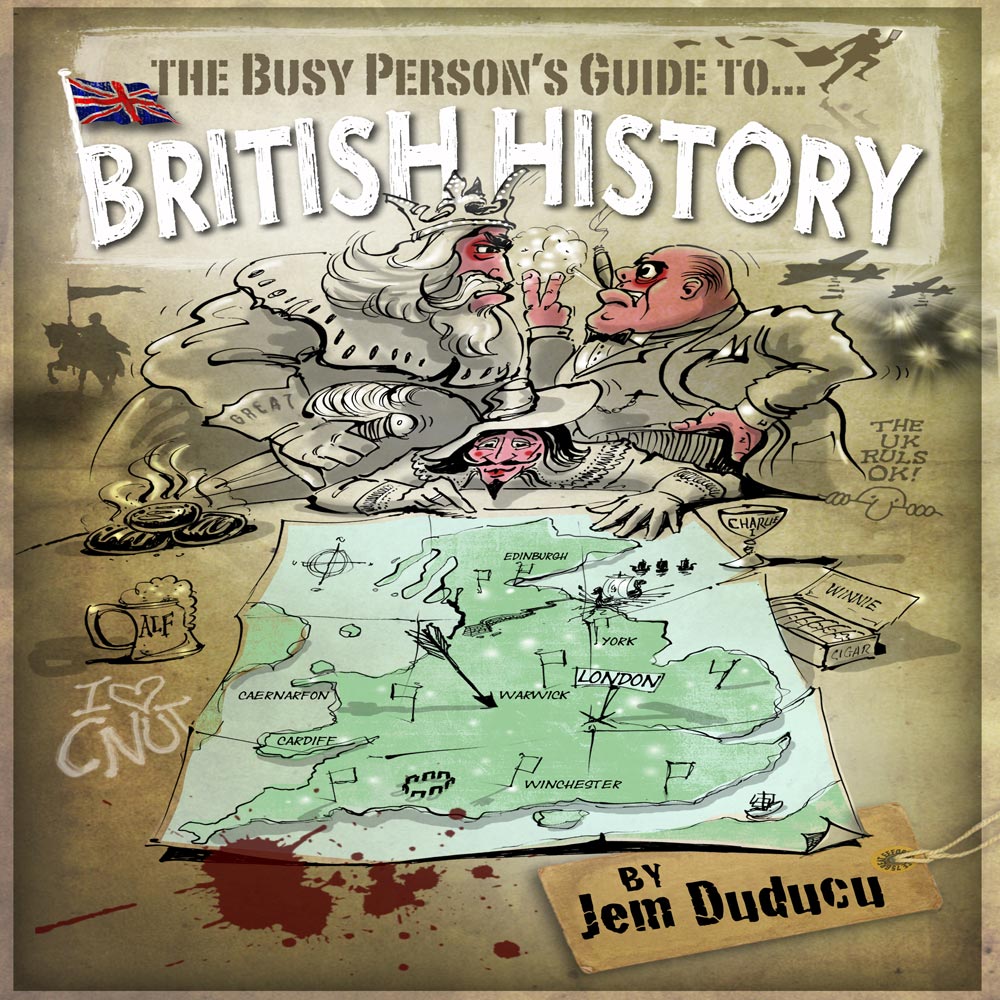 History book cover cartoon illustration